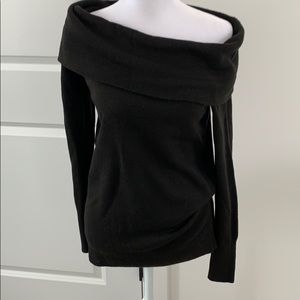 LOFT Off Shoulder Black Sweater XS New